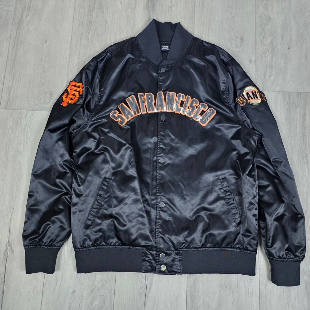 San Francisco Giants Pro Standard Bomber Jacket Mens 3XL Black Satin Snap Up